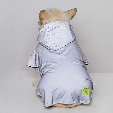 Imperméable pour Animaux de Compagnie Imperméable Réfléchissant Veste de Pluie pour Chien Poncho à Capuche Avec Trou de Laisse Vêtements de Pluie Respirants Pour Petits et Moyens Chiens
