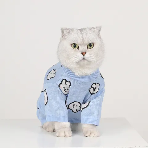 Suéter para Mascotas con Diseño de Conejo Lindo Espesado Cálido Tejido Ropa de Jersey para Perros y Gatos Pequeños Ropa de Invierno