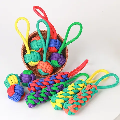 Jouet à Mâcher pour Chien en Corde de Coton Tissé Durable Jouet Interactif de Nettoyage des Dents pour Chiens Moyens et Grands