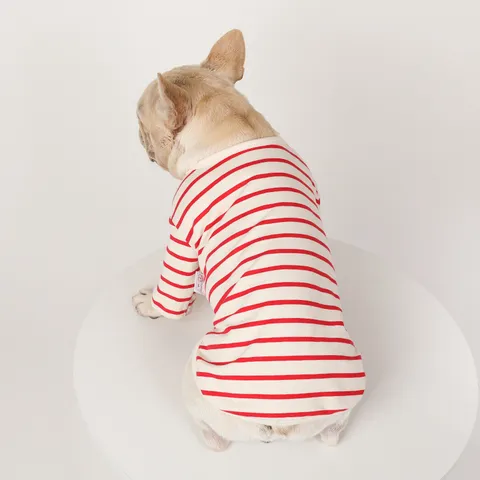 Haustier Gestreifte Thermische Unterwäsche Herbst Winter Warme Baumwolle Cardigan Kleidung Für Kleine Mittlere Hunde Und Katzen