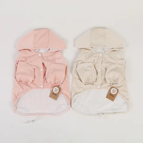 Imperméable pour Chien en PU Double Couche Poncho de Pluie à Capuche Veste de Pluie d'Extérieur pour Petits Chiens Bouledogue Français Teddy Animaux
