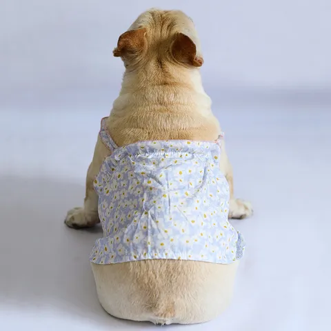 Kleines Hund Sommer Kleid Baumwolle Atmungsaktiv Blumenmuster Prinzessin Rock Rüschen Träger Haustier Kleidung Für Welpen Kätzchen
