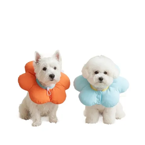 Pet Elizabethan Collar Soft Recovery Cone Cute Flower Shape Anti-Licking Wound Healing Protector Adjustable Neck Cone For Cats Dogs