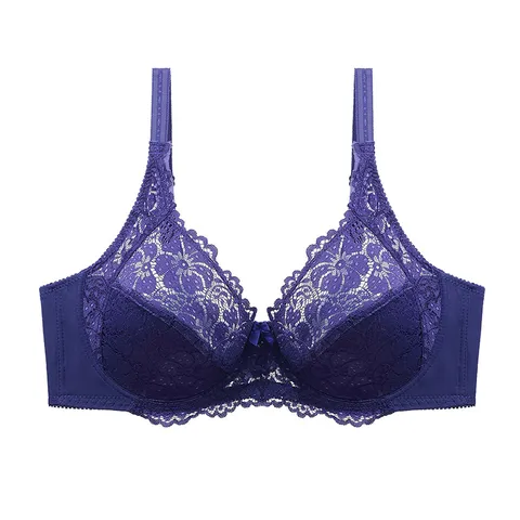 Women's Sexy Lace Plus Size Full Cup Thin Molded Cup Bra Comfortable Breathable Underwear