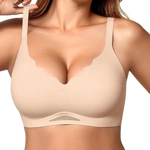 Soutien-Gorge Sans Coutures Grande Taille pour Femmes Sans Fil Support Doux Rassemblé Anti-Affaissement Confort Nylon Élasthanne