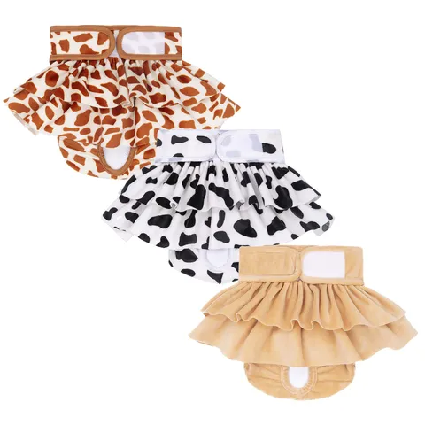 Pet Sanitary Pants Waterproof Leakproof Dog Diapers Reusable Female Dog Physiological Pants Ruffle Skirt Pet Apparel