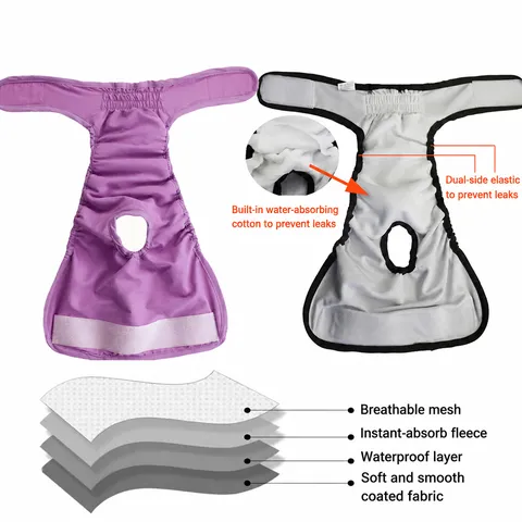 Pet Physiological Pants Dog Diapers Female Dog Sanitary Panties Breathable Cotton Adjustable Pet Pants For Dogs