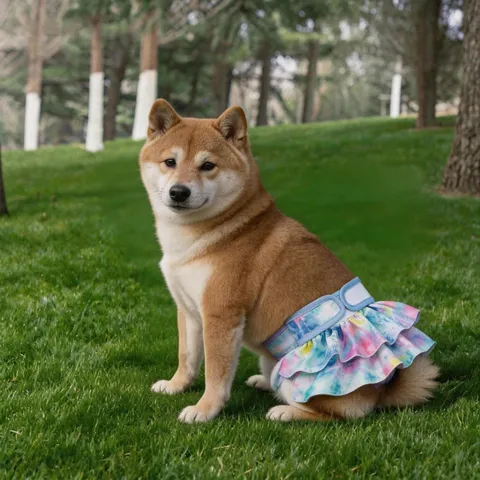 Dog Sanitary Pants Pet Physiological Diaper Skirt Cute Ruffle Hem Adjustable Breathable Dog Diaper Female Dogs