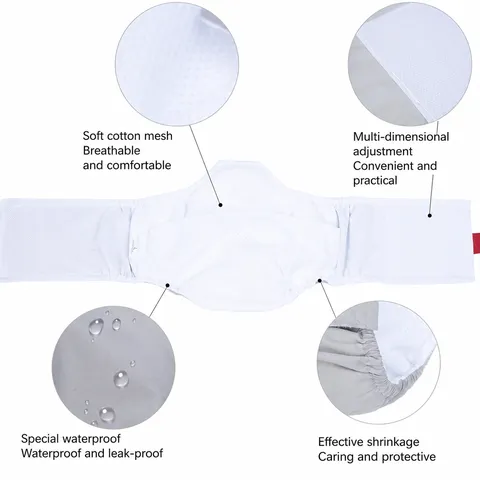 Dog Diapers Physiological Pants Washable Reusable Male Dog Belly Band Breathable Pet Diaper Wrap For Large Dogs Pets