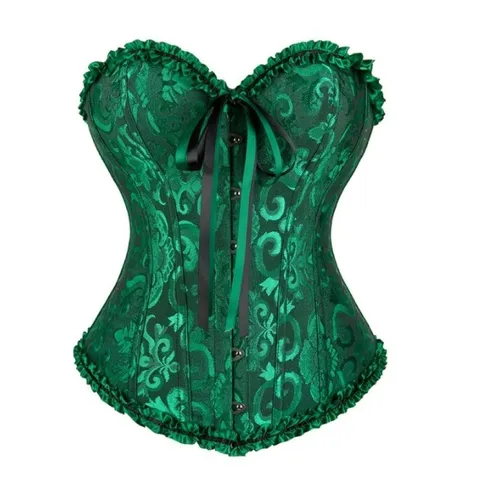 Vintage Palace Court Jacquard Corset For Women Victorian Floral Brocade Shapewear Overbust Bustier Bridal Wedding Party Top
