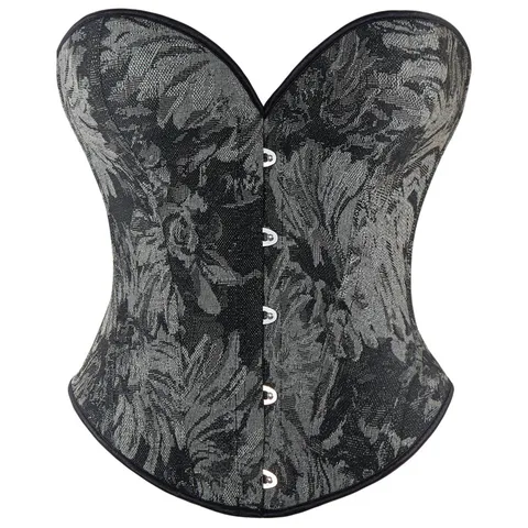 Vintage Monet Oil Painting Corset Top Women Palace Style Floral Printed Shapewear Bustier With Fishbone Support Slimming Top
