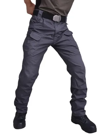 Men's Slim Fit Cargo Pants Multi-Pocket Tactical Trousers Polyvinyl Alcohol Fiber Solid Camo Long Pants Zipper Work Trousers For Men Daily Casual Wear