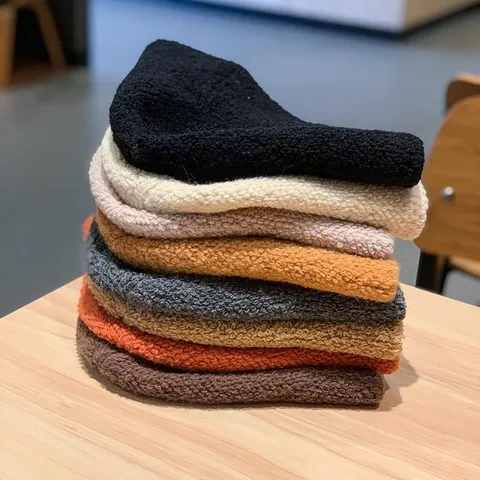Chapeau Seau en Mélange de Laine pour Femmes Couleur Unie Tricoté Souple Style Japonais Décontracté Protection Thermique Hiver Pour Femmes