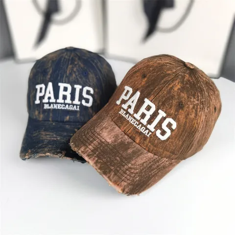 Casquette de Baseball en Coton Délavé Vintage pour Hommes Femmes Effet Usé Trous Déchirés Hip Hop Casquette Bords Incurvés Protection Solaire