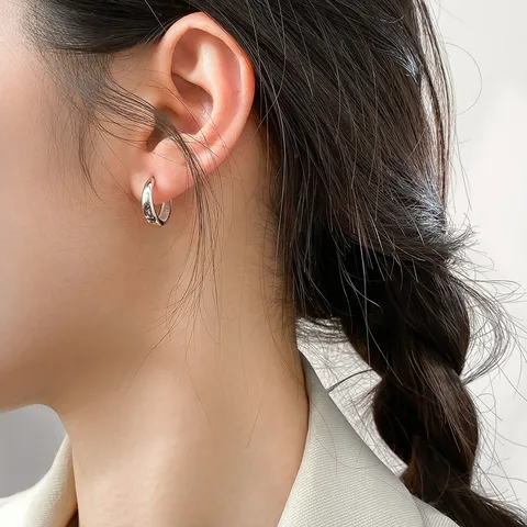 Minimalistisches 925 Sterlingsilber Creolen Ohrringe Für Damen Süß Klein Glatt Rund Kreis Ohrclip Feiner Schmuck