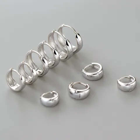 Minimalistisches 925 Sterlingsilber Creolen Ohrringe Für Damen Süß Klein Glatt Rund Kreis Ohrclip Feiner Schmuck