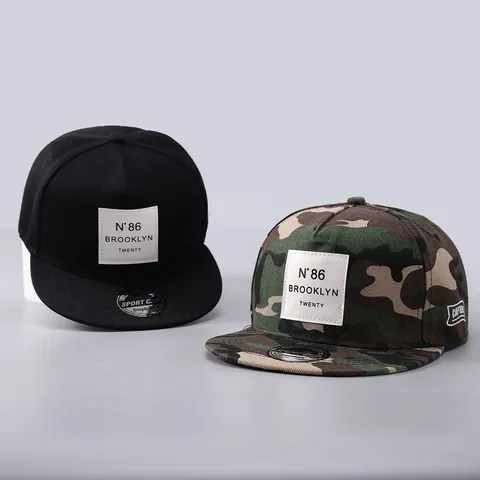 Gorra de Béisbol Hip Hop Unisex de Lona con Visera Plana y Parche de Cuero Brooklyn Twenty Bordada Sombrero de Sol al Aire Libre