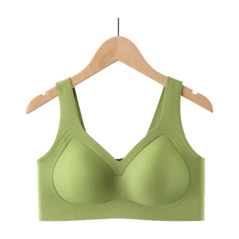 Women Plus Size Seamless Wireless Bra Thin Molded Cup Gathering Breathable Vest Style Large Size Lingerie For Every Day
