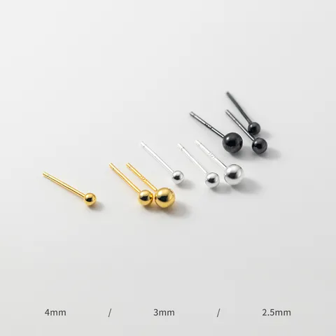 925 Sterlingsilber Mini Kugel Ohrstecker Minimalistisch Kleine Runde Perlen Ohrknochenstecker Hypoallergener Unisex Schmuck Zubehör