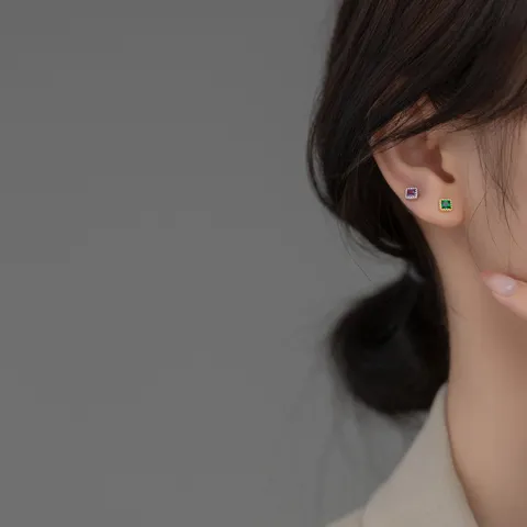 925 Sterlingsilber Quadratische Ohrstecker Für Damen Kleine Geometrische Strass Ohrringe Koreanischer Stil Minimalistischer Schmuck Geschenk