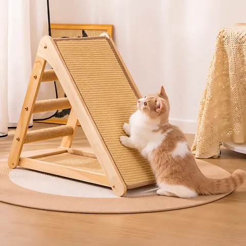 Tiragraffi per Gatti in Sisal Verticale Triangolare Giocattolo Tiragraffi per Gatti Protettore per Mobili in Legno Articoli per Animali