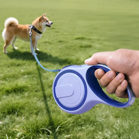 Guinzaglio per Cani Rétractable Automatico in Nylon con Blocco Resistente Manico Ergonomico Portatile per Cani Piccoli e Medi