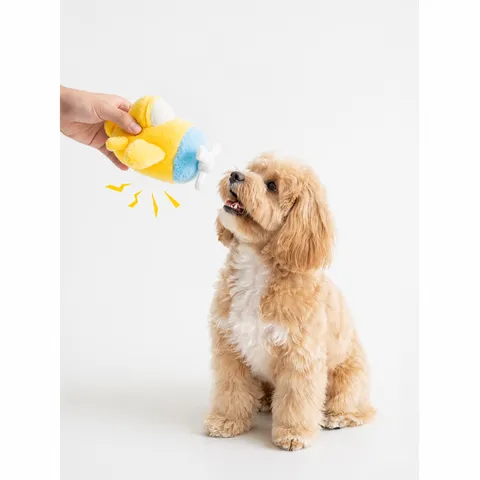 Simpatico Giocattolo Squeaky in Peluche per Cani Cartoon Aereo Stella Nuvola Giocattolo Interattivo da Dentizione per Cani Piccoli Articoli per Animali