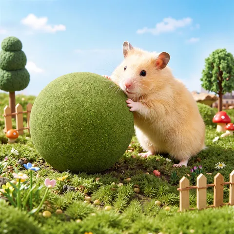 Pallina da Masticare in Fieno Naturale Giocattolo di Dentizione per Piccoli Animali Criceto Molari Pulizia Giocattolo per Animali