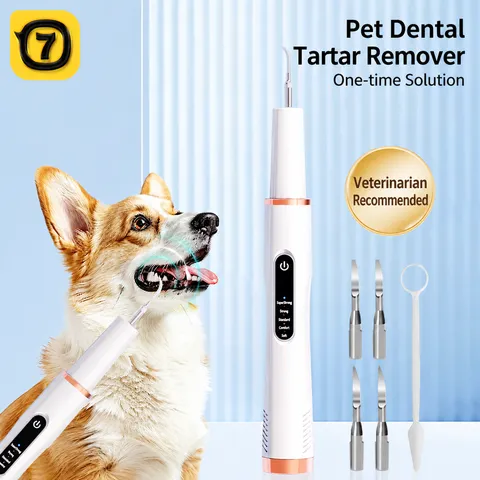 Rimuovi Tartaro ad Ultrasuoni per Animali Domestici Cane Gatto Pulitore Elettrico per Denti Strumento Cura Orale 5 Modalità Impermeabile