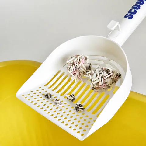 Plastik Katzenstreuschaufel Feines Netz Kotfilter Schaufel Mit Langem Griff Aufhängungsloch Haustierreinigungswerkzeug Für Katzen