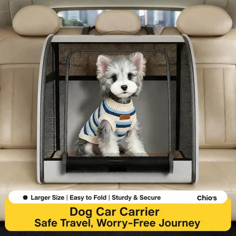 Borsa da Auto Pieghevole Portatile per Animali Domestici in Tessuto Oxford Traspirante Trasportino da Viaggio per Cani e Gatti