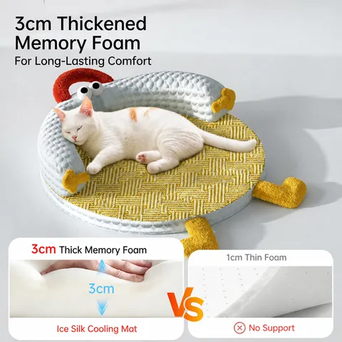 Tappetino Raffreddante per Animali Domestici Universale Quattro Stagioni Rattan Sensazione di Ghiaccio Gatto Cane Cuscino Letto Nido Carino Design a Cartoni Animati Letto Divano Traspirante