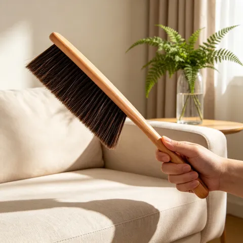 Wooden Handle Bed Cleaning Brush With Soft Bristle Handheld Dusting Brush Household Sofa Furniture Cleaning Tool