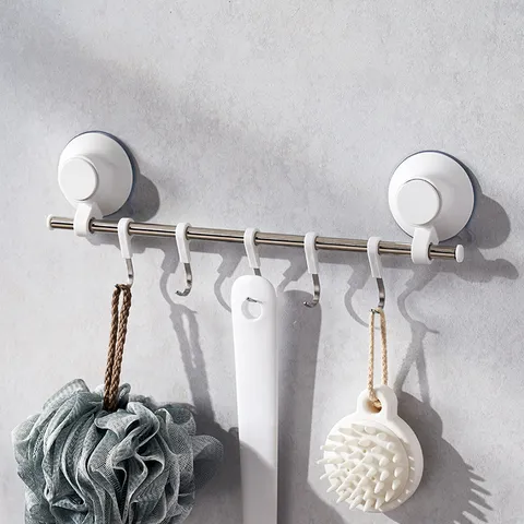Japanese Style Heavy Duty Suction Cup Hook Stainless Steel Wall Mounted Vacuum Hooks For Bathroom Kitchen Towel Hook Rack