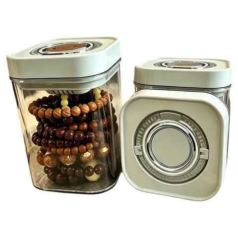 Press Type Vacuum Sealed Storage Box For Jewelry Cultural Play Walnut Bracelet Transparent Anti Oxidation Container