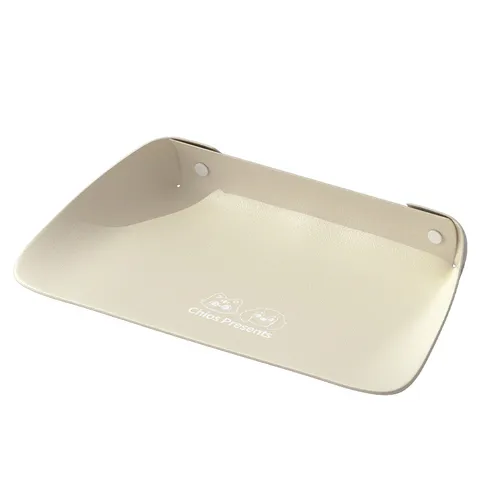 Set de Table pour Animal de Compagnie en Cuir Imperméable Demi-Fermé Antidérapant Résistant à l'Huile Bol de Chat Chien Tapis Pliable