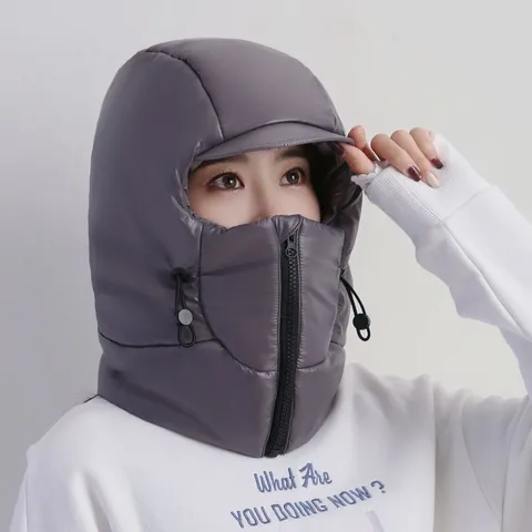 Gorro Ushanka De Invierno Impermeable Para Mujer Hombre A Prueba De Viento Acolchado Lei Feng Con Máscara Facial Orejeras Forro Polar Cálido Exterior Ciclismo Esquí