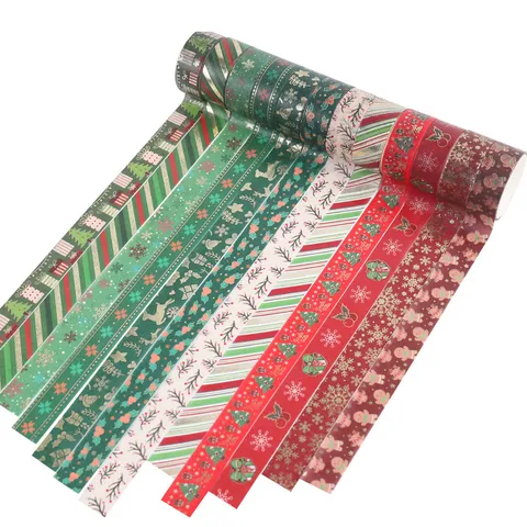 Ruban Adhésif Décoratif Washi De Noël Estampé À Chaud Pour Journal Intime DIY Scrapbooking Emballage De Cadeaux