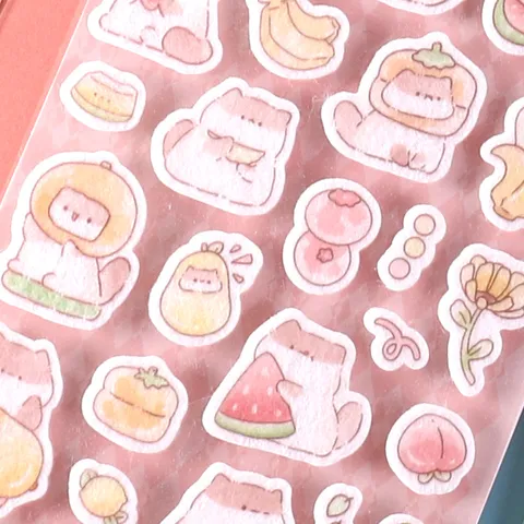 Creative Felt Stickers DIY Journal Decorative Scrapbook Sticker Cute Cartoon Animals Food Craft Stickers Set For Kids