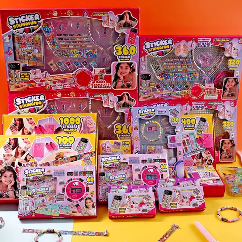 Bambini DIY Adesivo Braccialetto Giocattolo Set Creativo Perline Di Cartoni Animati Rotolo Di Adesivi Kit Artigianale Regalo