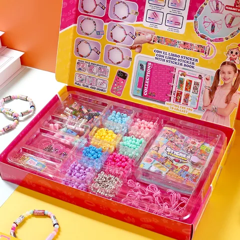 Bambini DIY Adesivo Braccialetto Giocattolo Set Creativo Perline Di Cartoni Animati Rotolo Di Adesivi Kit Artigianale Regalo