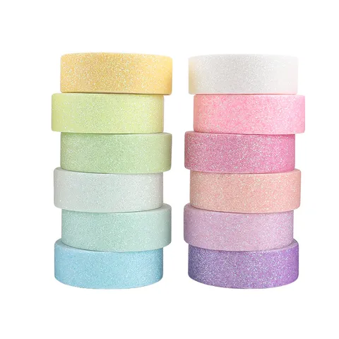 Süßigkeiten Farbe Glitzer Dekoratives Washi Tape Klebeband Für DIY Scrapbooking Journaling Handwerk