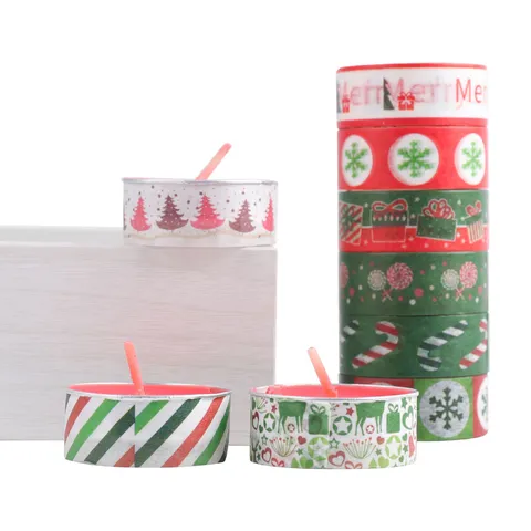 Christmas Washi Tape Decorative Masking Tape Festive Holiday Pattern Adhesive Tape For Journaling Scrapbooking DIY Craft