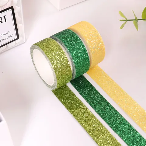 Colorful Glitter Washi Tape Decorative Masking Tape for Journaling DIY Crafts Gift Wrapping Scrapbooking
