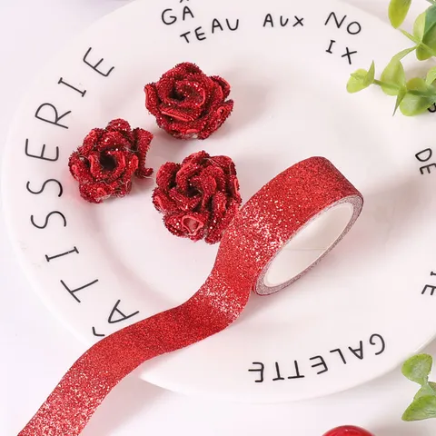 Colorful Glitter Washi Tape Decorative Masking Tape for Journaling DIY Crafts Gift Wrapping Scrapbooking