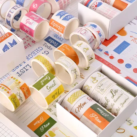 Washi Tape Set Timeline Journaling Decorative Adhesive Tape With Release Paper DIY Craft Scrapbook Planner Stickers