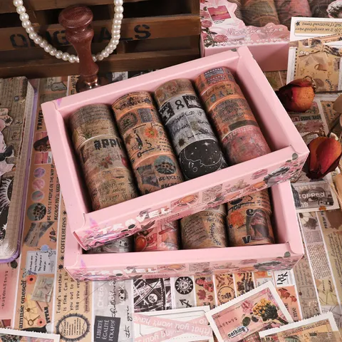 Vintage David Washi Tape Set Retro Esthetiek Dagboek Decoratieve Plakband Scrapbooking DIY Knutselbenodigdheden
