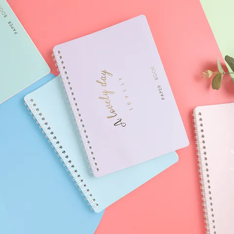 A5 Bronzing Release Book Washi Tape Storage Book Cute Macaron Color Spiral Notebook Student Handbook DIY Collage Journal