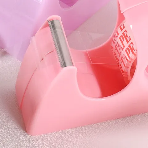 Macaron Desktop Tape Dispenser Set With Stainless Steel Blade Plastic Tape Cutter For Office School Stationery