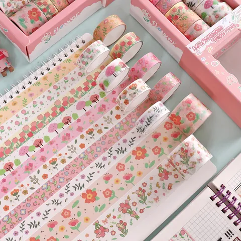 Lente Romantisch Kleine Bloemen Serie Washi Tape Set DIY Journal Materiaal Decoratieve Masking Tape Geschenkdoos Kantoorartikelen